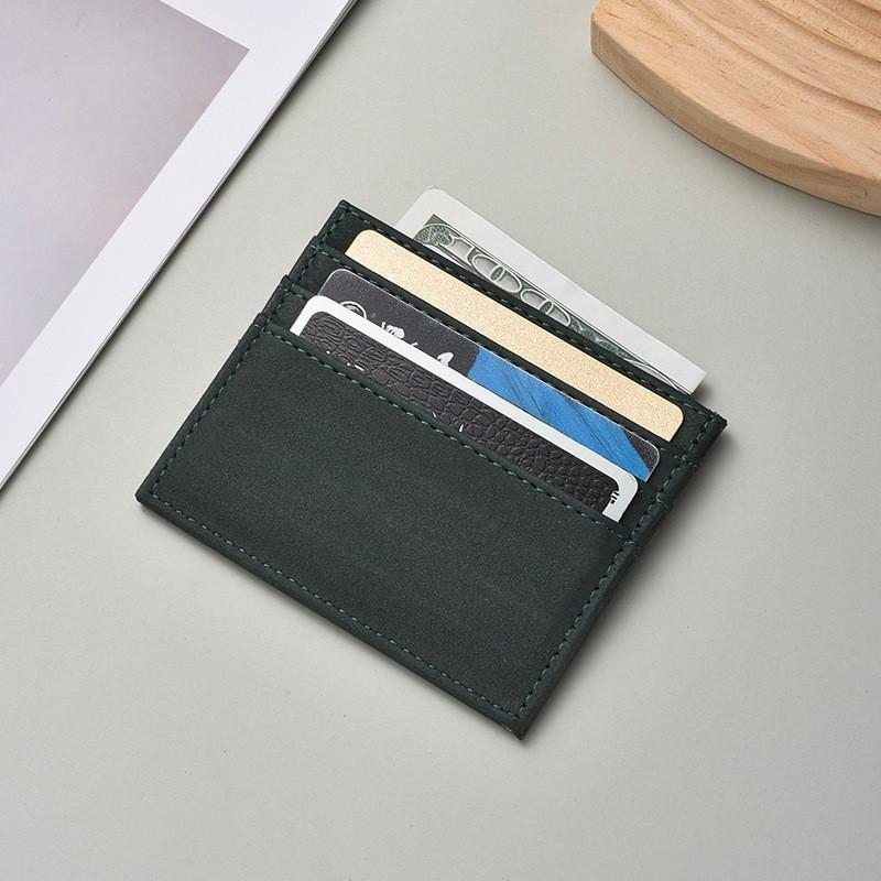 Slim PU Leather Card Holder Men Women Minimalist Wallet Compact ID Credit Case Portable Organizer