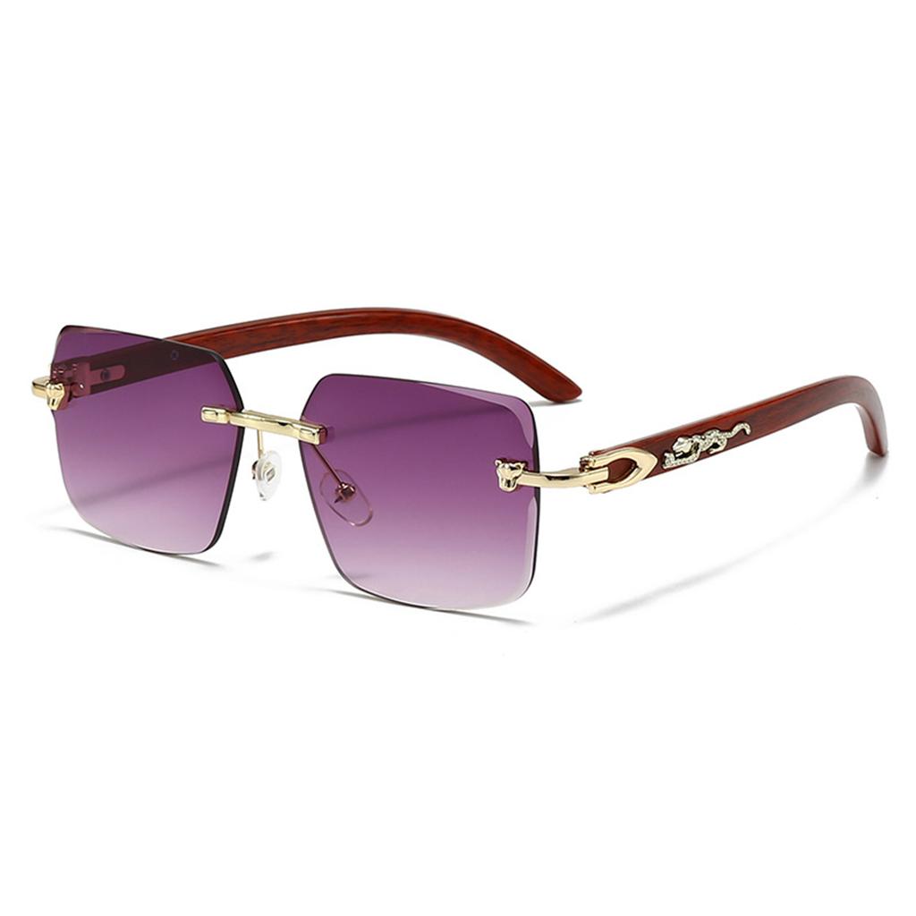New Leopard Head Sunglasses Frameless Trend Street Sunglasses Joker Box Women Sunglasses