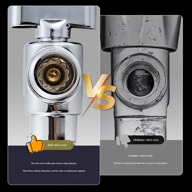 1/2inch Water Shut Off Valves with Handle Universal Water Flows Control Valves Hot/Cold Water Turn Angle Stop Valves