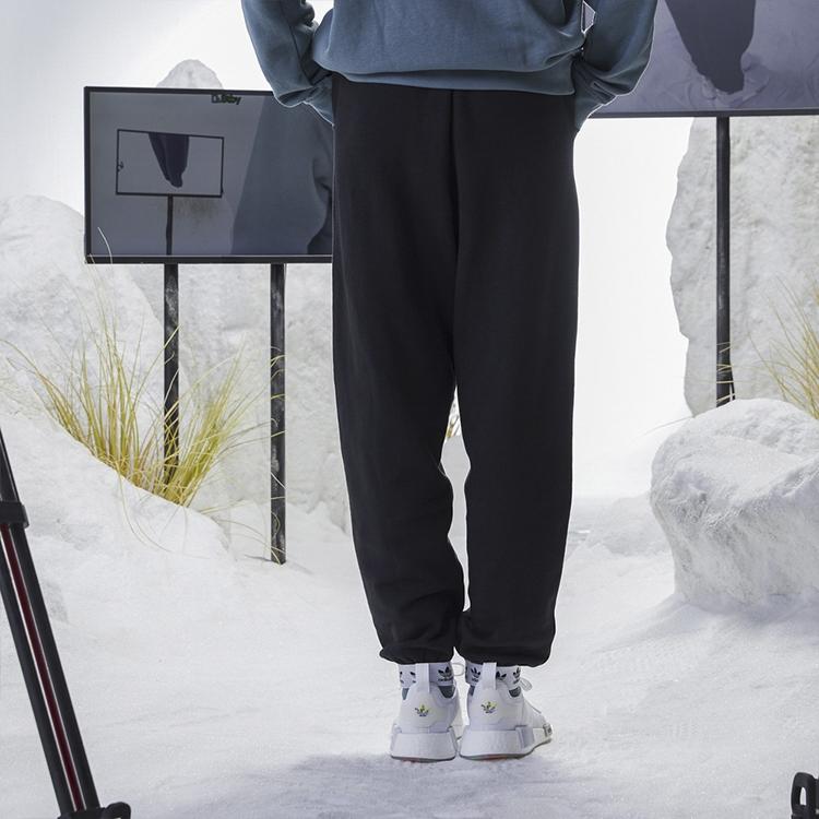 adidas Originals Tape Jogger Solid Color Fleece Logo Micro Marked Cuffed Warm Casual Sports Pants Winter Knitted Sports Pants Women Joggers HB6029