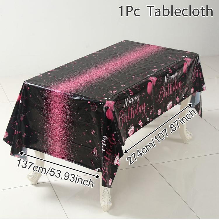 Happy Birthday Printed Waterproof Tablecloth Birthday Table Cloth for Baby Shower Birthday Events Party Decor Home Dining Table