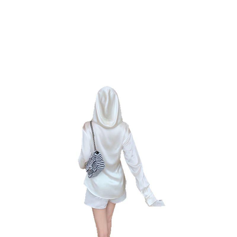 2025 Women's Old Money Style Hooded Shirt: Fashionable, Casual Sunscreen Jacket for Spring/Summer