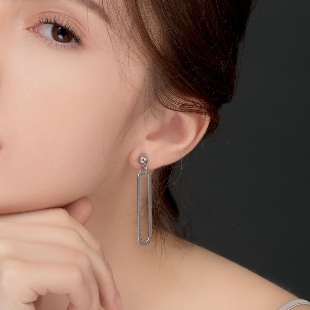 My Omelet Ellipse Silver Earrings