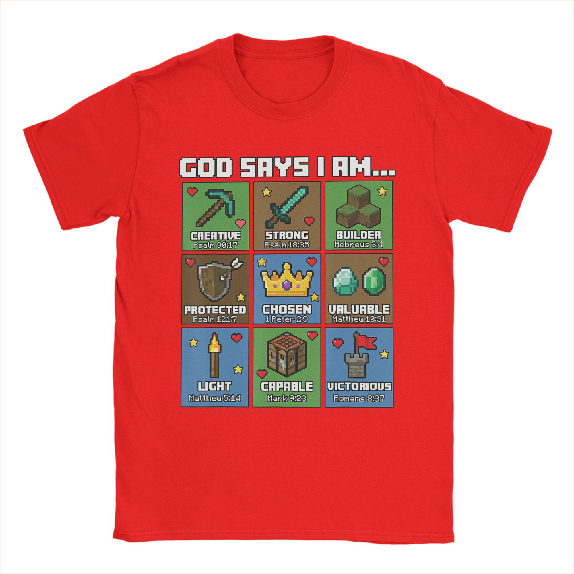 

Unisex TShirts God Says I Am Bible Verses Art Christian Gamer Vintage Pure Cotton Tee Shirt Clothes Plus Size S