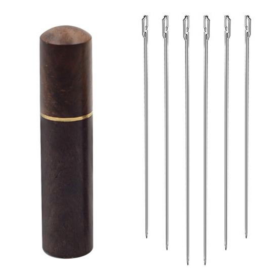 

Ручные швейные иглы Иглы из стали с большим ушком и футляром для хранения Легко вдеваются G