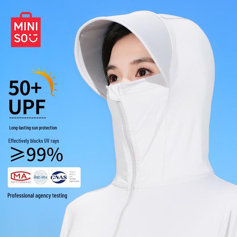 MINISO Women s Lightweight UV Protection Ice Silk Sun Hoodie 2XL
