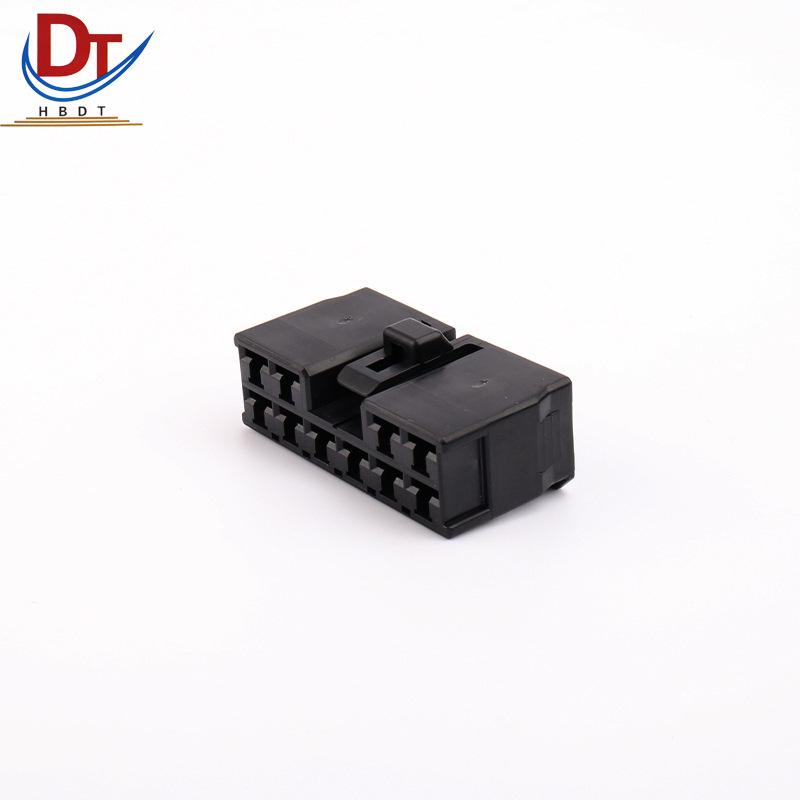 10-Pin Automotive Wiring Harness Connector with Black Plastic Sheath