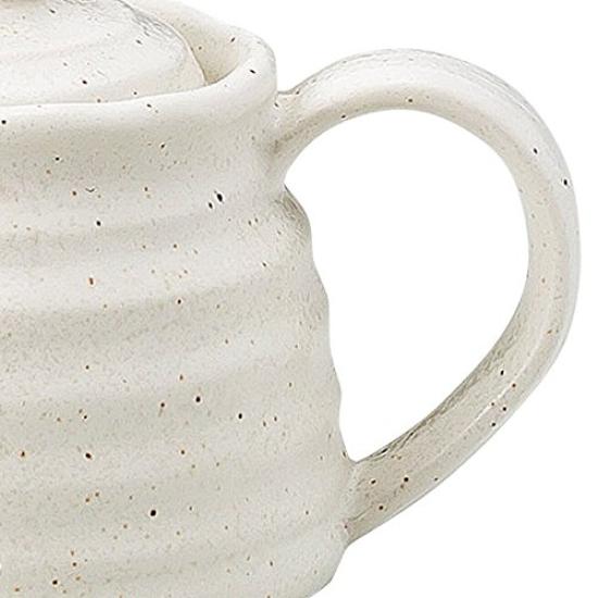 Soho Kiln Ceramic Pot, White Glaze (with Strainer), 420cc, 482-13-403, Approx. 11 X 11cm