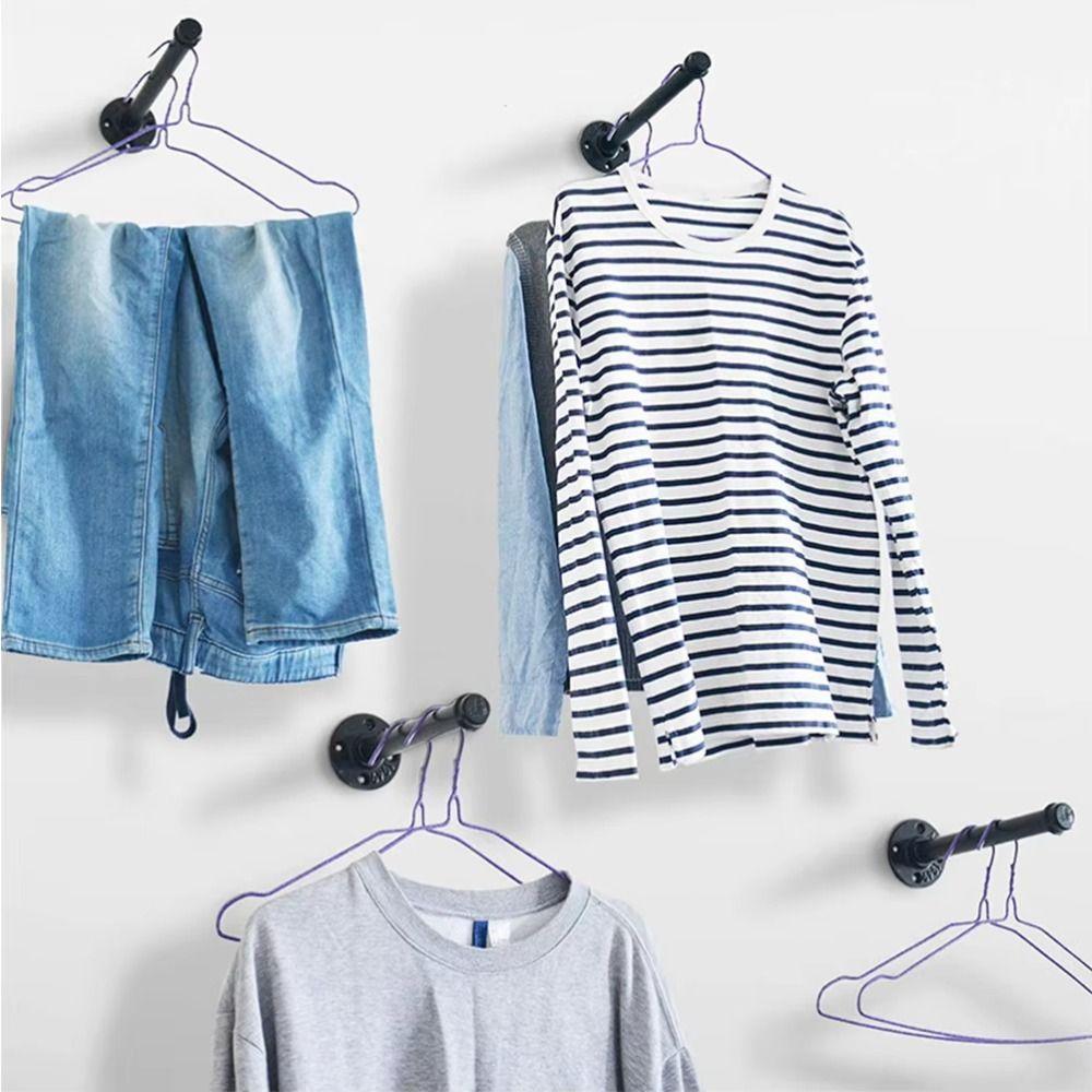 4pcs Black Iron Pipe Wall Floating Shelf Holder Heavy Duty Wall Storage Shelf Holder  Room Decor