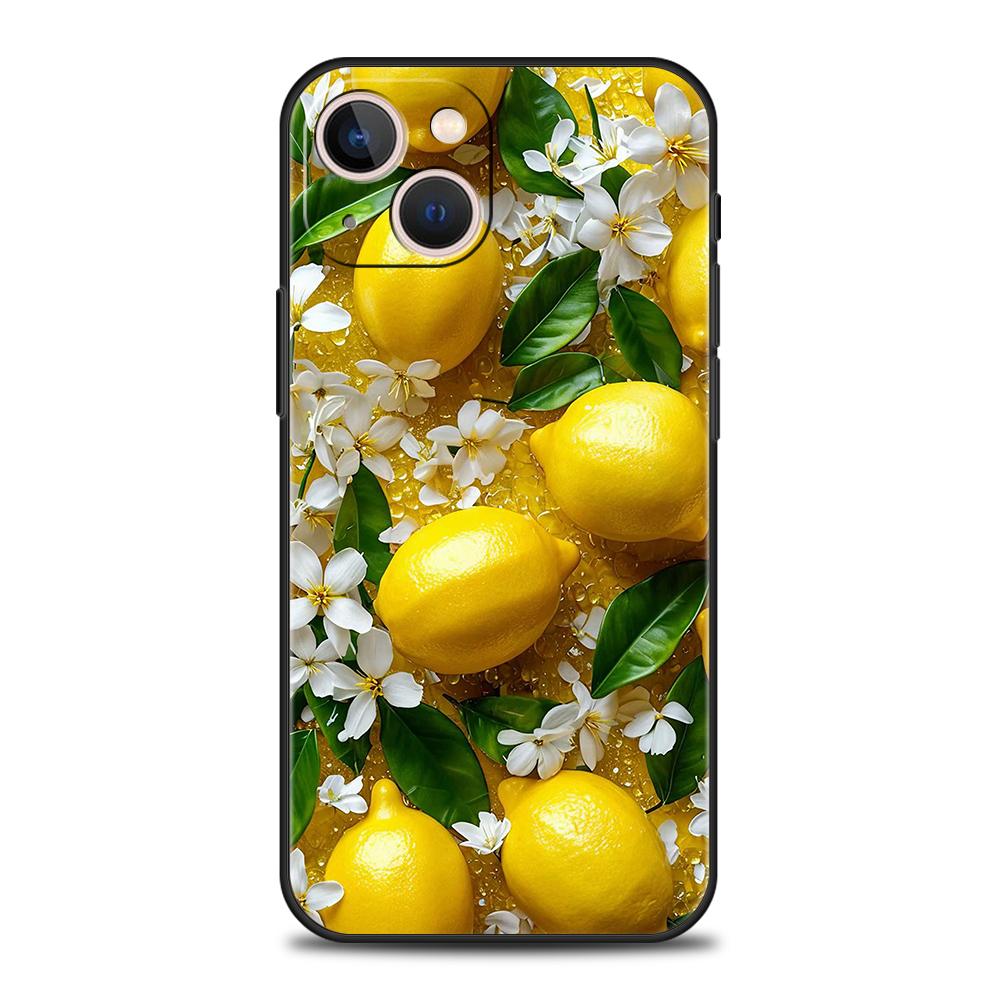 Phone Case Cover for iPhone 17 16 15 14 13 12 Pro Max 11 Pro Max 17 AIR Plus Shockproof Soft TPU Summer Fresh Fruit Lemon Print