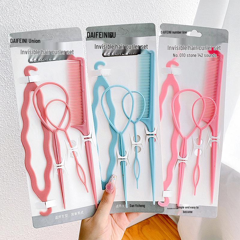 Children's Hair Updo Tools: Braiding Needle & Ponytail Threader for Girls