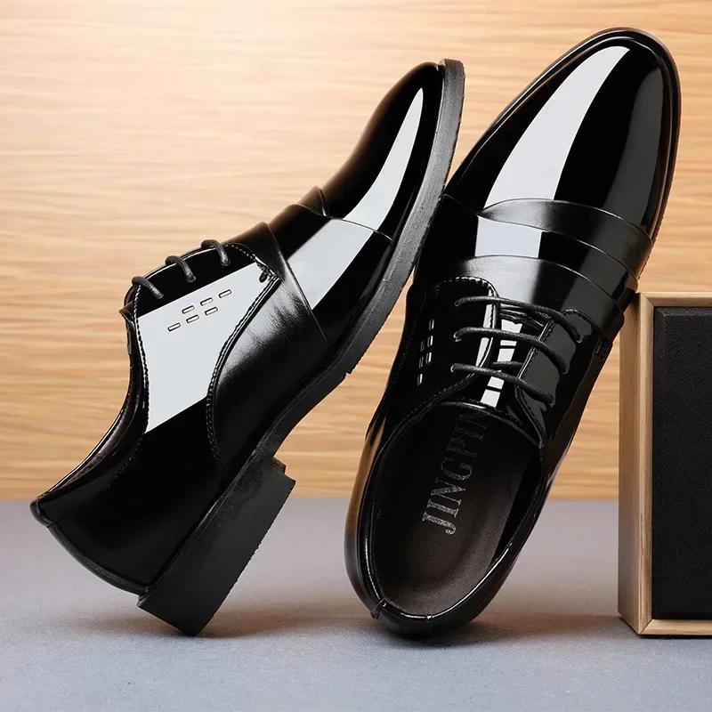 Business Men Dress Shoes Luxury Mens Dress Shoes Patent Leather Oxford for Men Oxfords Footwear High Quality Leather 2025