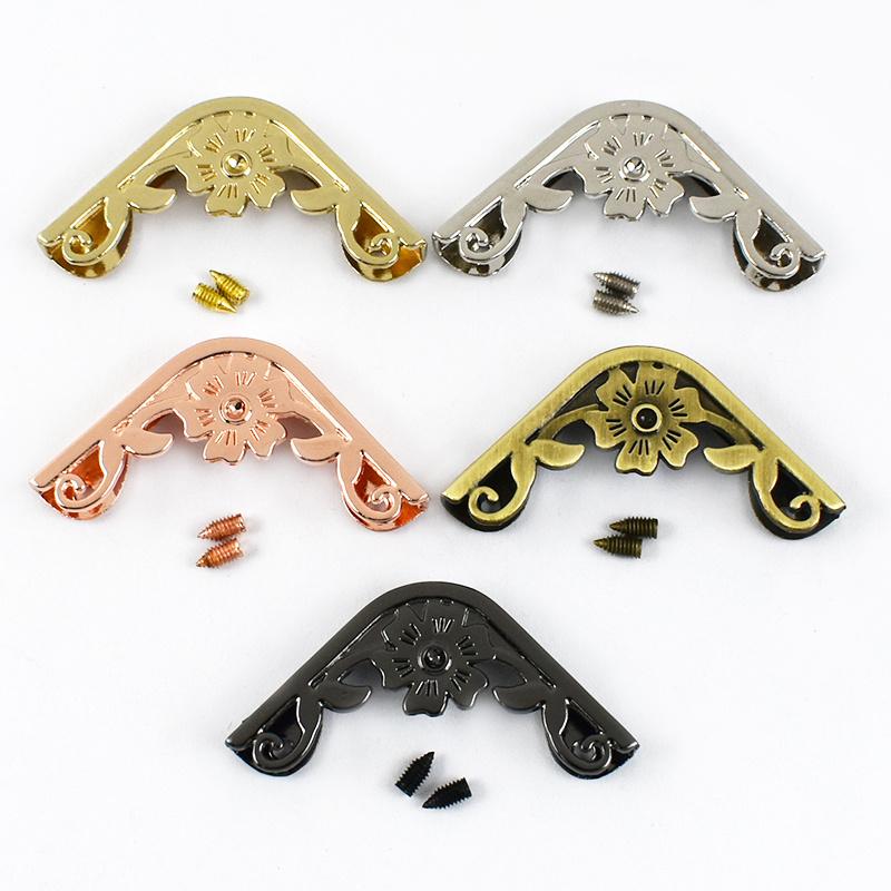 5pcs Metal Protector Corner Buckles For Bag Edging Clasp Screws Purse Book Cover Corners End Lock Hardware Accessories