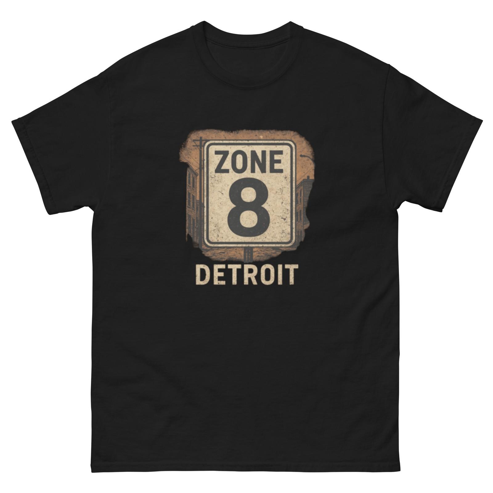 Zone 8 Detroit Tee, Classic Unisex Shirt, Custom Detroit Zone 8 T-Shirt Mens Womens Tees Top S