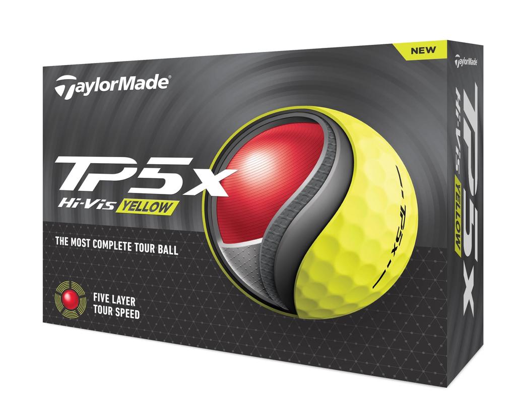 TaylorMade TMJ24 TP5x YLW JPN (12-ball pack) TP5x Yellow Golf Balls, 2024 Model