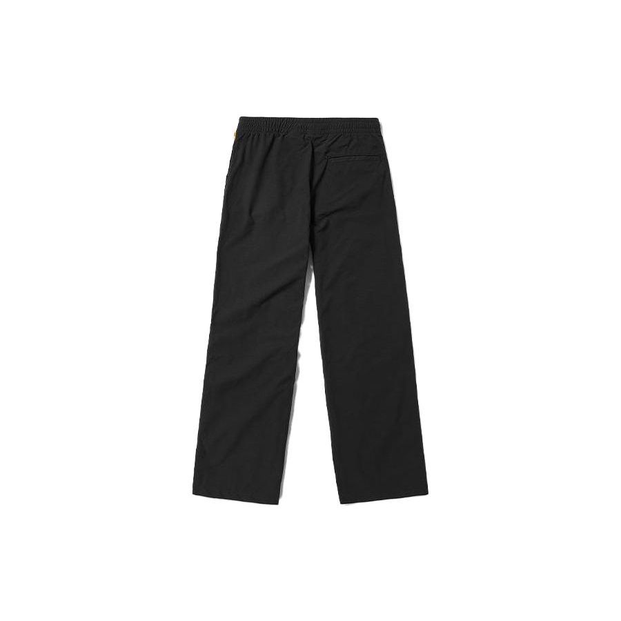 Timberland Solid Color Cuffed Design Lace-Up Wide-Leg Casual Pants Women Pants Black A5ZCN-001