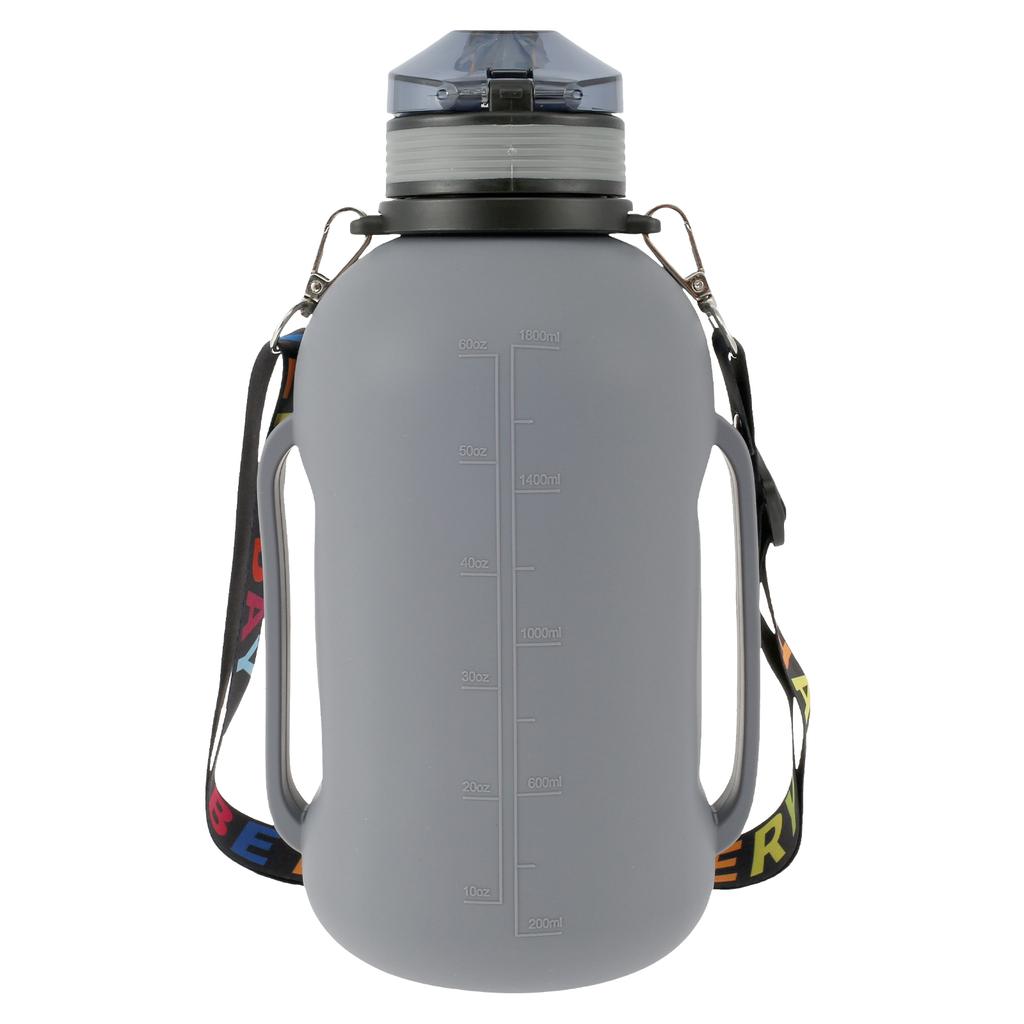 Składana Butelka na Wodę 2L/64oz Sportowa Składana Butelka na Wodę z Paskiem Uchwytem Silikonowa Butelka na Wodę ze Słomką