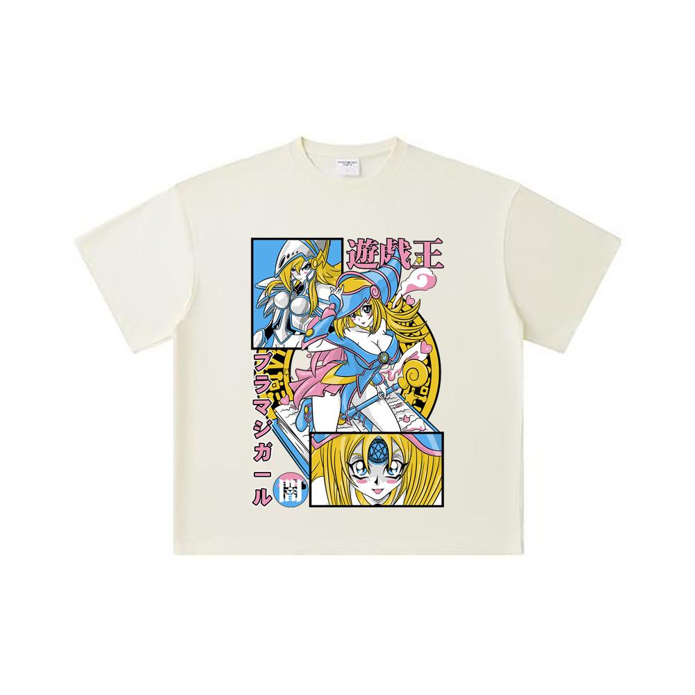 

Хлопковая футболка унисекс плотностью 260 г/м², двойная пряжа, 32 нити, 100% хлопок, с принтом Yu-Gi-Oh V4 Maga Obscura, тяжелый хлопок S абрикосовый