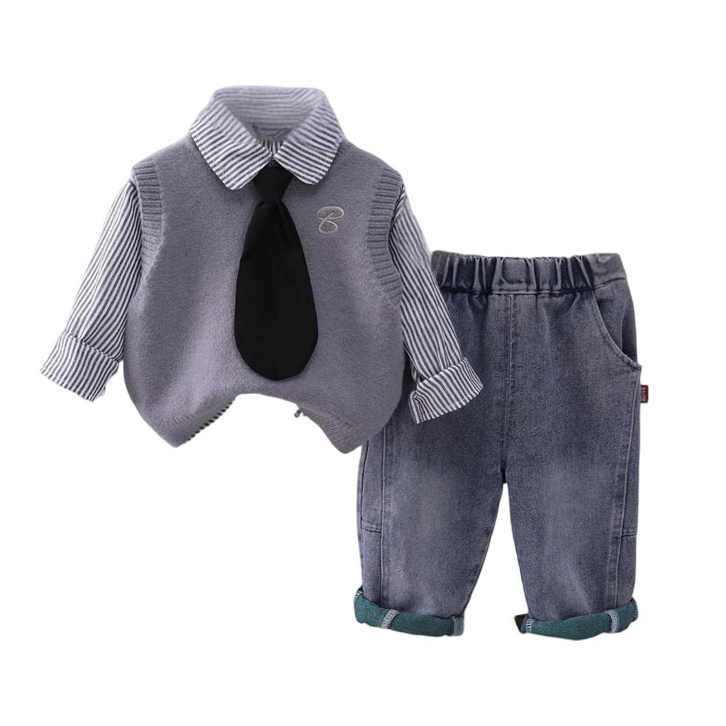 Kids Casual Long-Sleeve Set, Comfortable Daily Wear Outfits