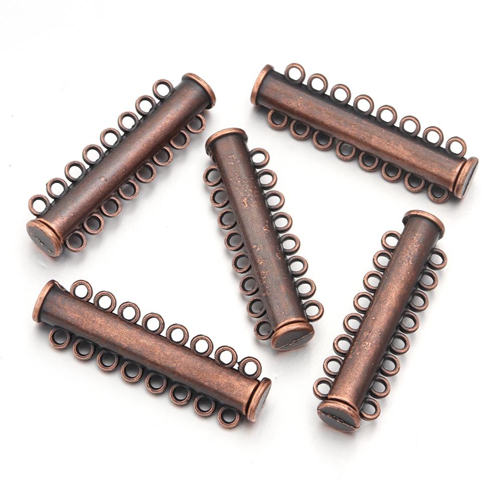5Pcs 2/3/4/5/6/8 Holes Strong Magnetic Clasps Slide Tubes Lock Clasp Connectors DIY Bracelet Necklace Buckle Hook Jewelry Making