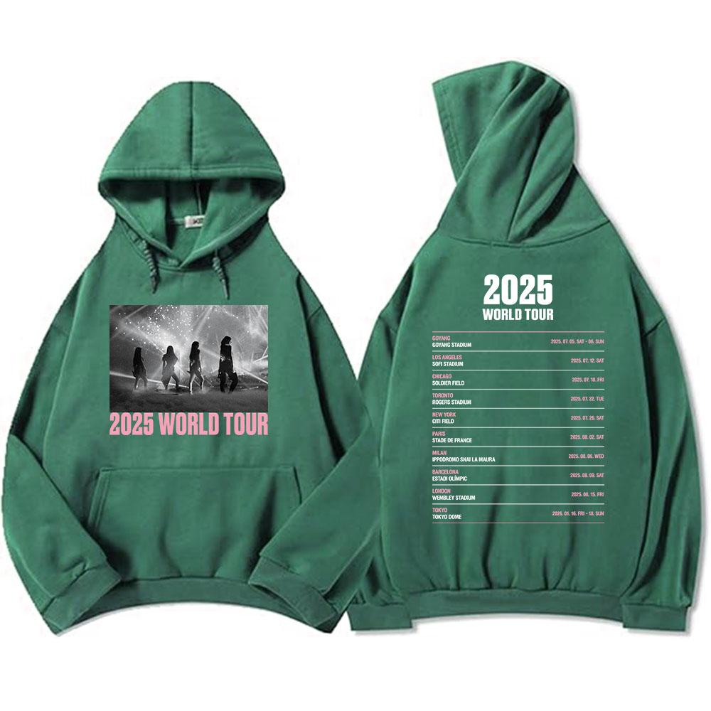 Korean Girls' Band Black and Pink Hoodies Long Sleeve Fashion Graphic Sweatshirts Autumn Warm Men Women Sudaderas Kpop Tops