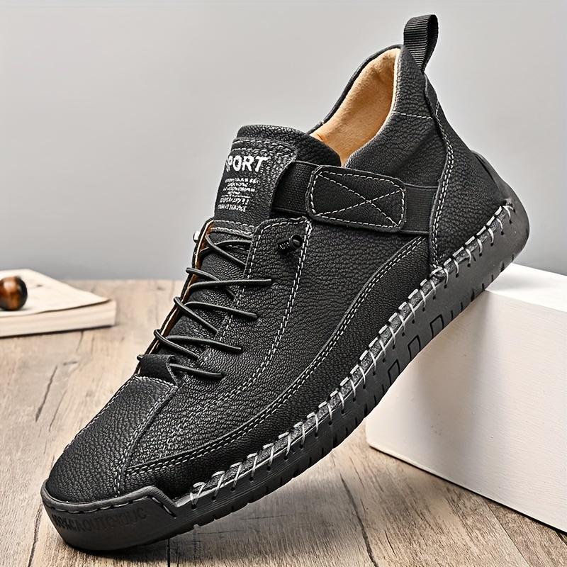 Men's Casual Leather Shoes,Ankle Boots Lightweight Loafers,Mid Top Walking Driving Shoes