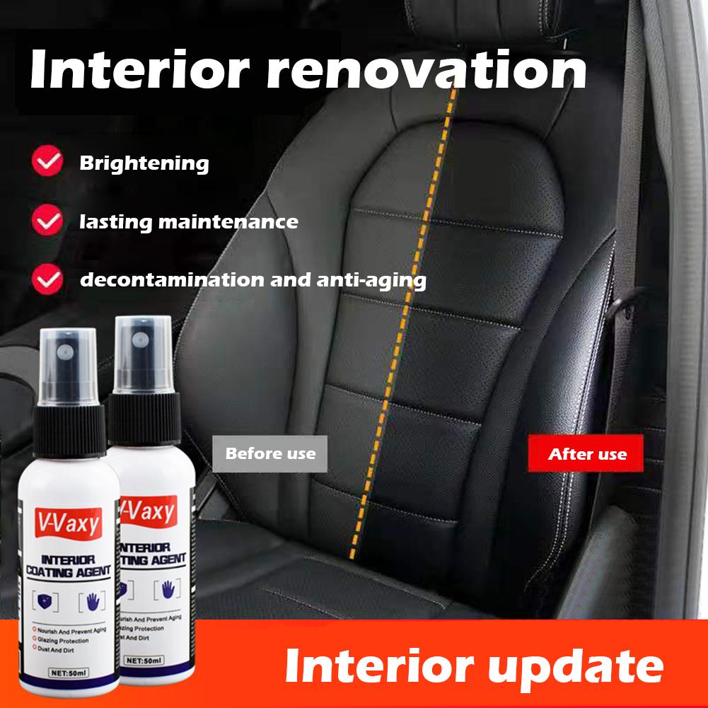 50ml Car Interior Cleaner Maintenance Care Coating Retreading Cleaning Agent for Leather Seat Plastic Dashboard Door Panel