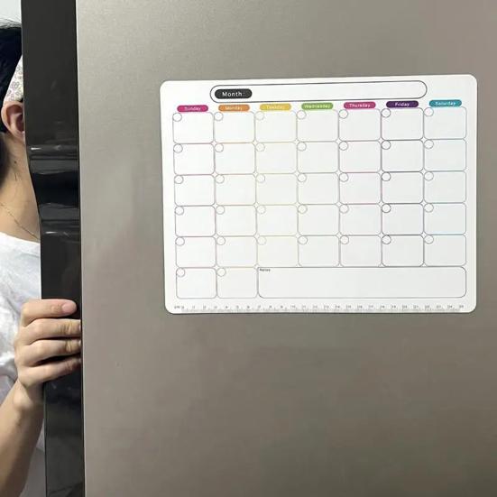 Magnetic Monthly Planner Board Fridge Magnet Dry Erase Monthly Schedule Planning Board Refrigerator Calendar Whiteboard Decoration