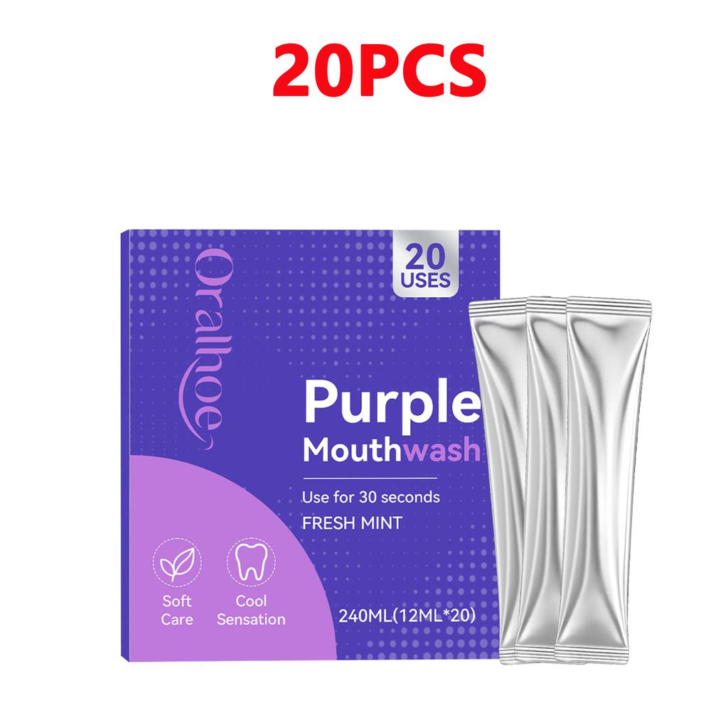 20/40 Pack Purple Mouthwash for Teeth Whitening Color Correcting Mouthwash Freshens Breath Supports Gum Health Vegan Mint Flavor