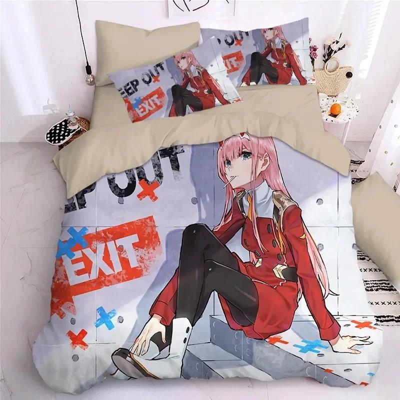 Darling In The Frank XX Bedding Sets Japan Anime Game Figure 3D Printed Duvet Cover Sets Twin Queen King Single Size Bedclothes