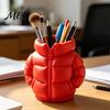 Pen Holder Puffer Jacket Shaped Cup, 3D Printed Desk Organizer, Creative And Pencil Coat for Makeup Brushes, Home Office Decor Classroom Organizer