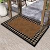 Elegant Patterned Door Mat With Bird Bamboo Checkerboard And Floral Branch Designs Artistic Stylish Print Mat Floor Mat