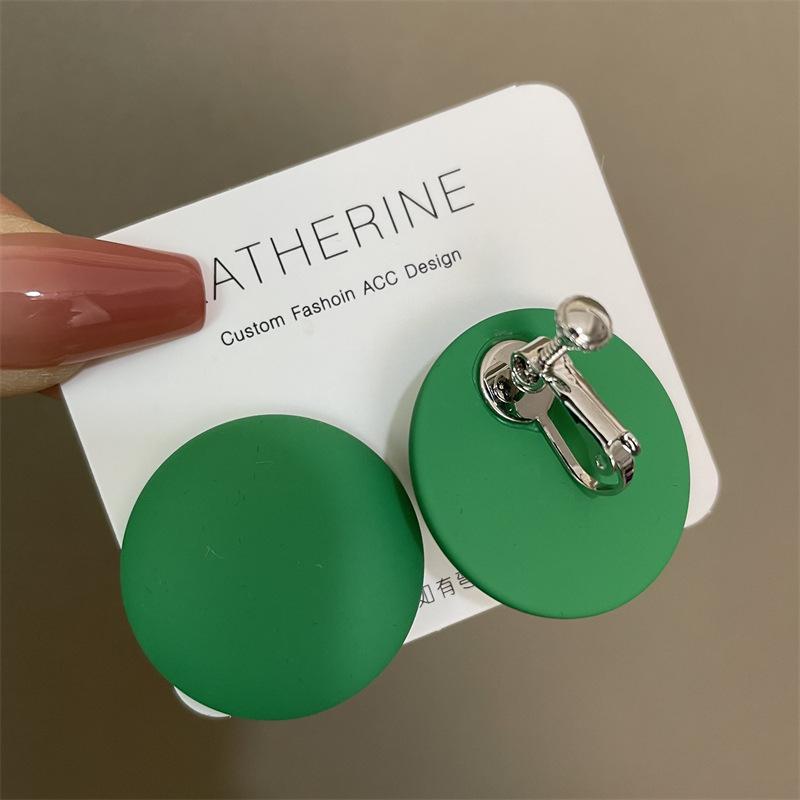 Neue runde bunte Ohrringe für Damen - Bonbonartige fluoreszierende Farbe, Übertriebene große runde Scheiben als Ohrringe.
