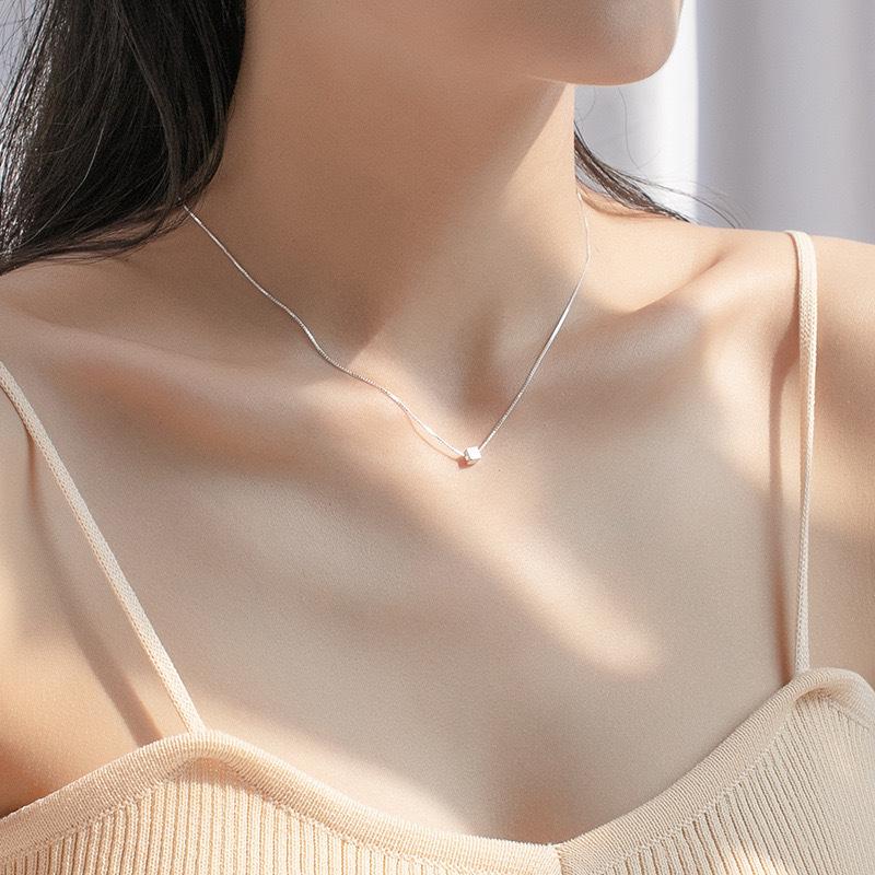 Korean Style Geometric Square Pendant Necklace for Women 2024 - Light Luxury Clavicle Chain