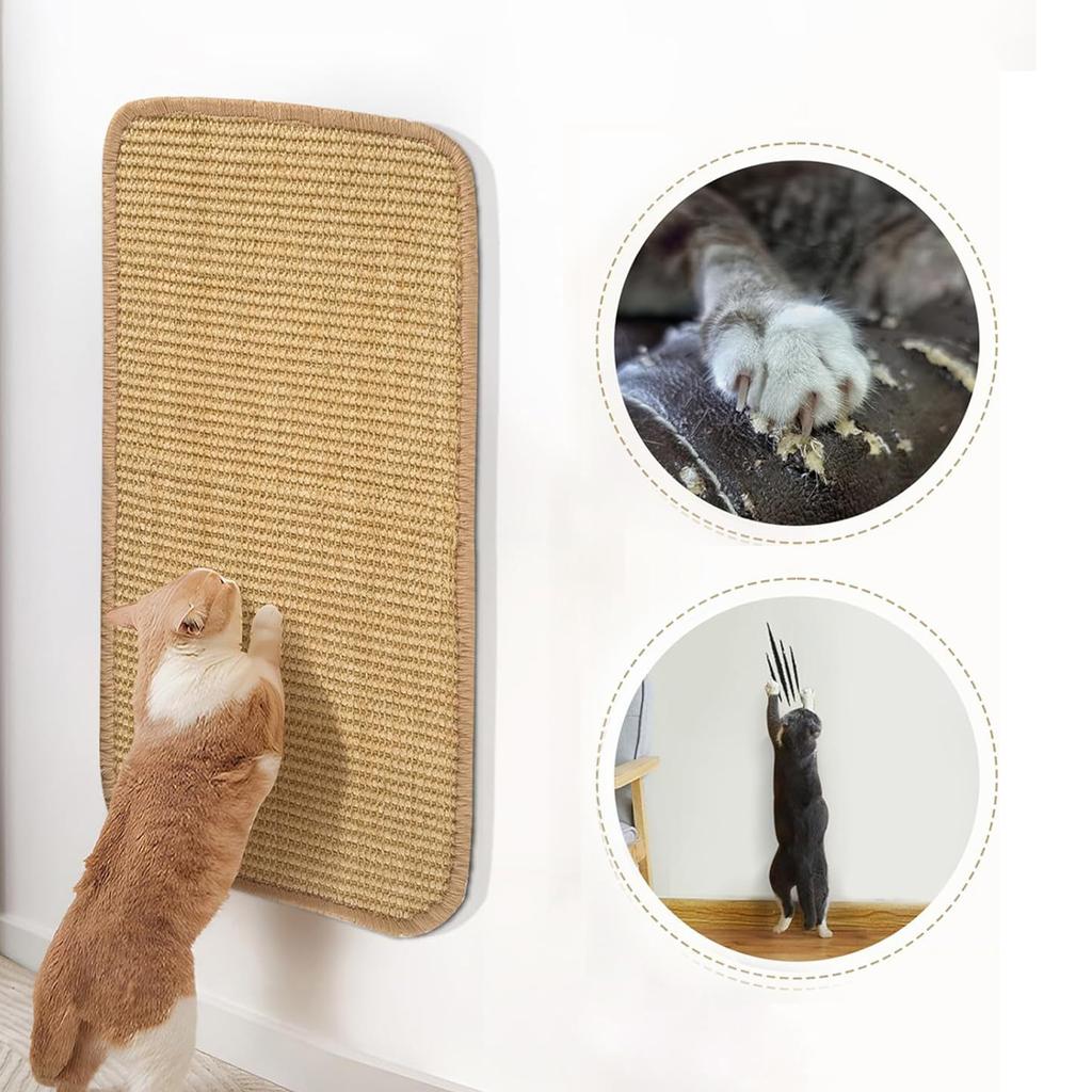 2 Natural Sisal Cats Scratching Mats Furniture Sticker Guard Pet Training Tool With Surfaces For Multiple Installations