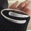 100% Solid 925 Sterling Silver Retro Bracelet for Women Men Vintage Handmade Cloud Pattern Simple Bracelet Birthday Gift
