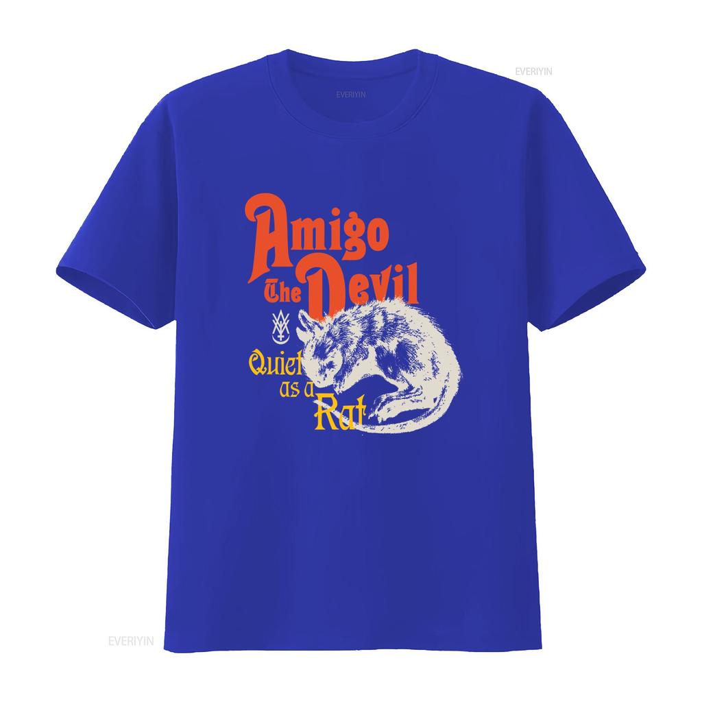 Amigo The Devil Quiet As A Rat T Shirt Black Metal Band vintage Washed designer clothes Unisex Soft Stylish fashion Stretched