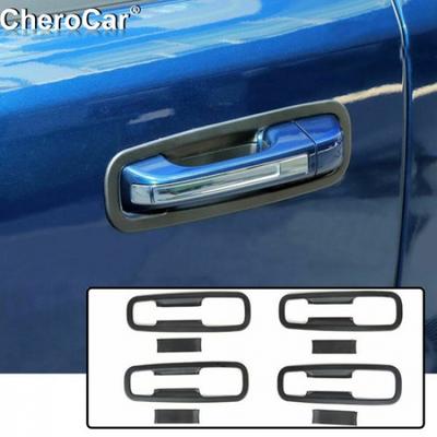 4Pc Plastic Exterior Door Handle Bowl Cover Trim Bezels For Dodge Ram 1500 2018+