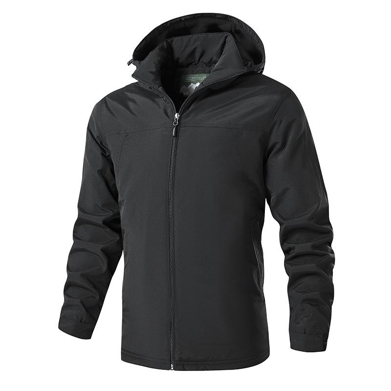 Warm Jacket Men's Windproof Autumn and Winter Cotton Clothes Outdoor Hooded Velvet Casual Sports Jacket
