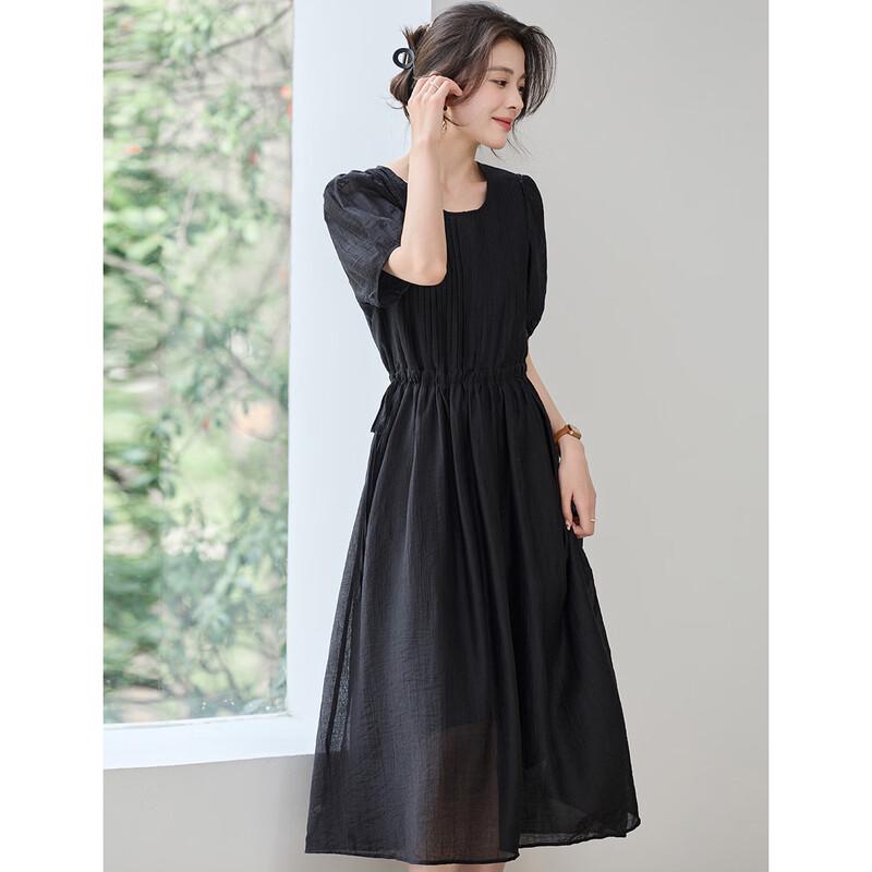 ORIGIN Women s U-Neck Printed A-Line Midi Dress L