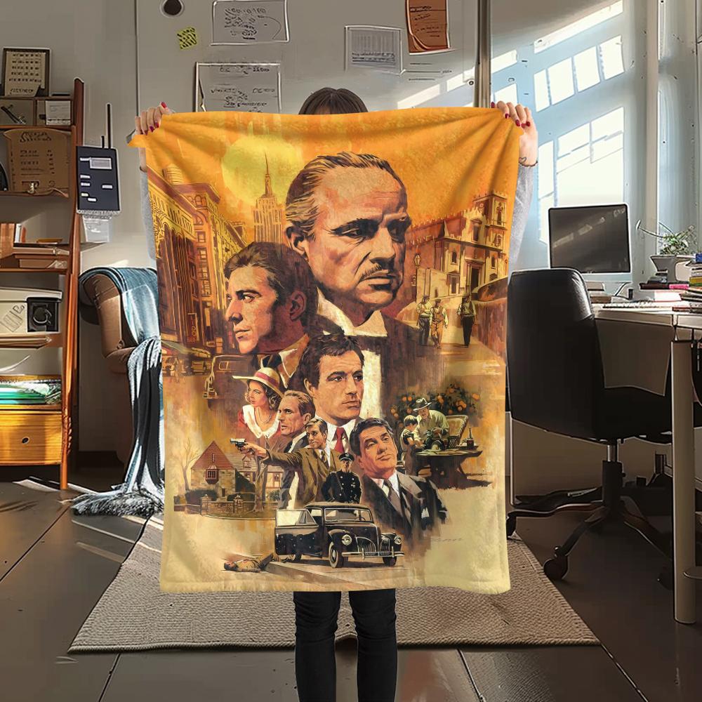 1 st The Godfather-tryck Flanellduk, Högkvalitativ Bekväm för Alla Årstider, Heminredning, Värme och Komfort, Perfekt för Gåvor