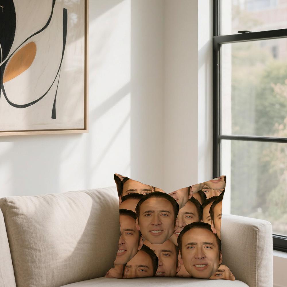 C-Cage Cushion Cover For Sofa Car Funny Office Cafe Soft And Comfortable Double-Sided Printing N-Nicolas Pillow Cover