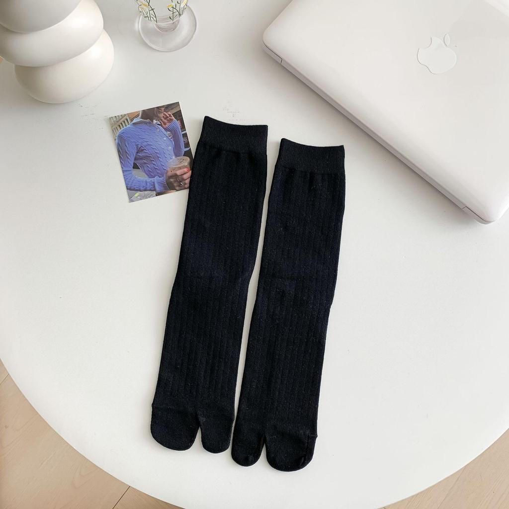 Japanese Stripe Wide Tabi Socks: Minimalist Split-Toe Cotton for Spring/Summer