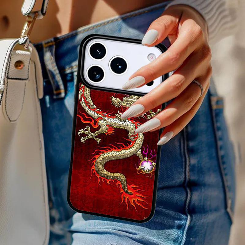 Asian Chinese Dragon soft Phone Case For iPhone 17 Air 14 15 13 12 Max Cover For Apple 14 15 16 16e 11 Pro Max Plus Coque