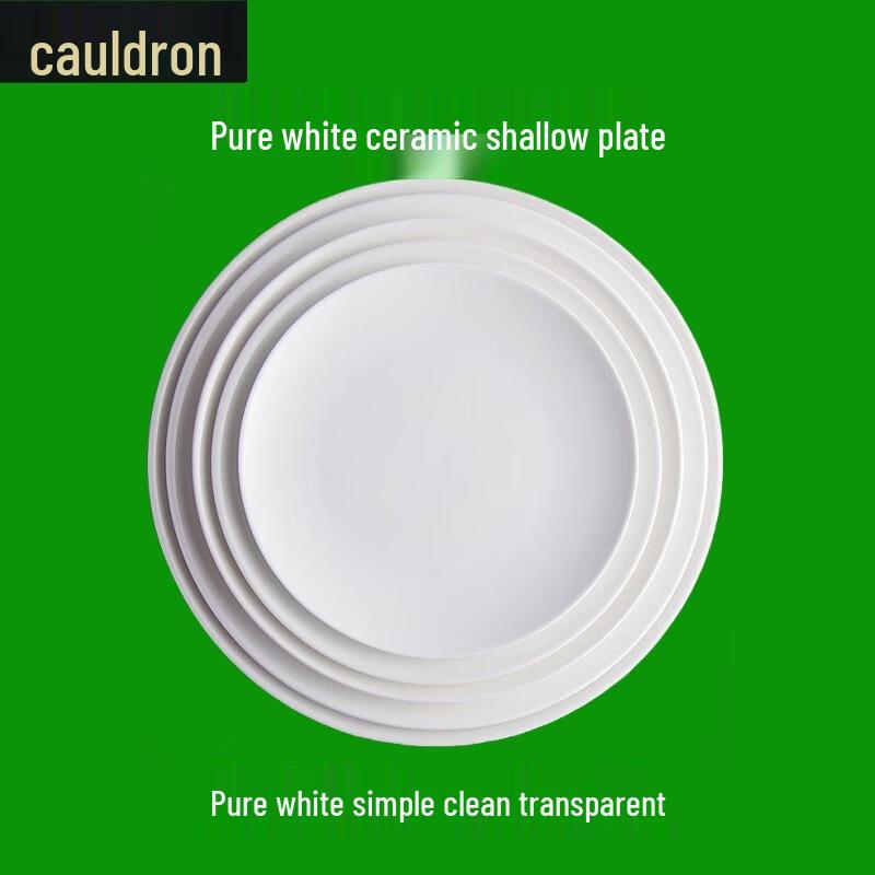 Fuou Pure White Moonlight Ceramic Dinner Plates