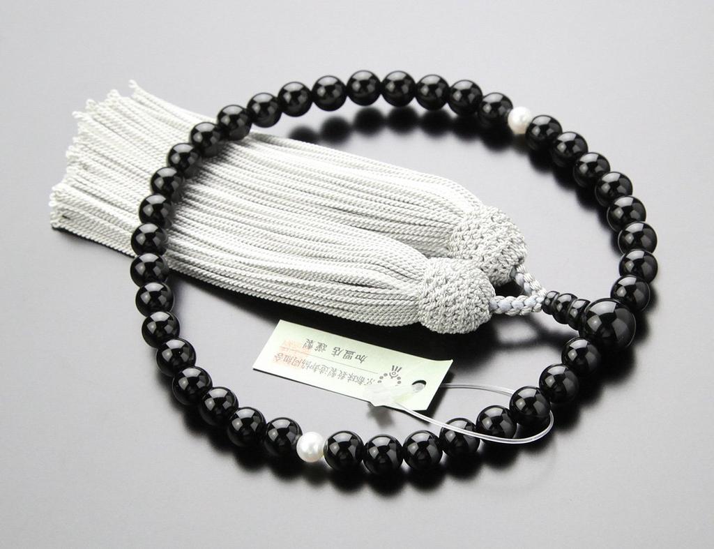 Prayer Mala Beads for Men Black Pure Silk Mala Beads for Women 7 Black Freshwater Pure Silk Pair Set Prayer Kyoto Prayer Kyoto Prayer Informal