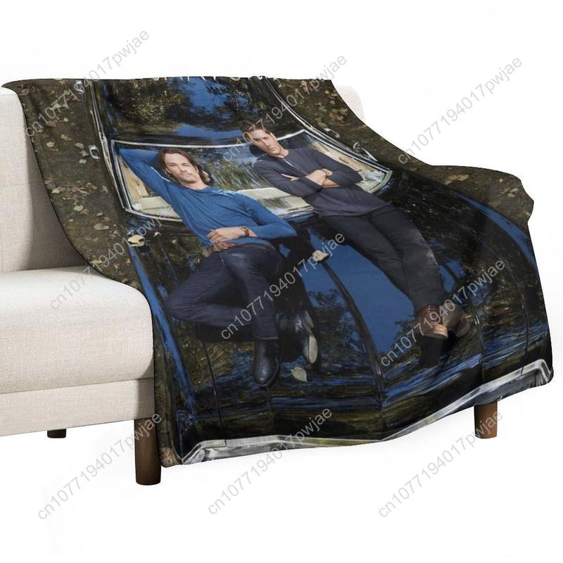 Supernatural TV Show Blanket Flannel Blanket for Sofa Bed Comfortable Sofa Plush Soft Blanket Lightweight Warm Custom Blankets 130cmx150cm