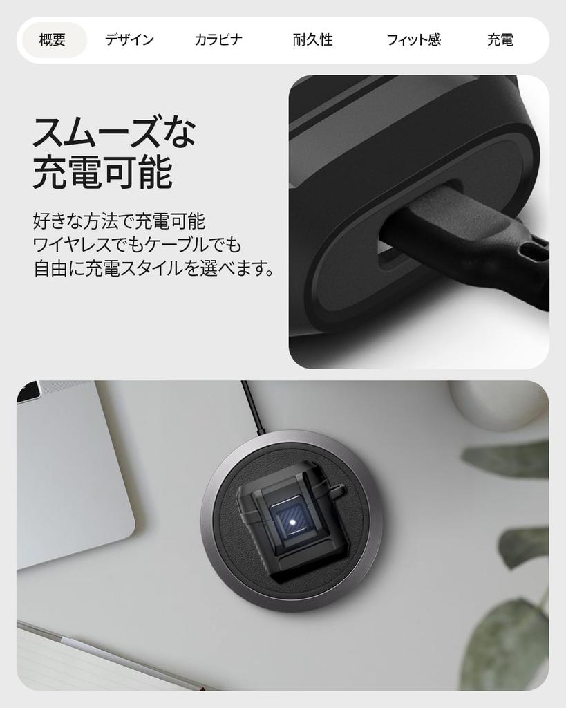 Spigen Pixel Buds 2a Case with Locking Wireless Integrated Shockproof Shock Charging Lock ACS09481 Feature, Charging, Anti-Loss, Carabiner, Cover,