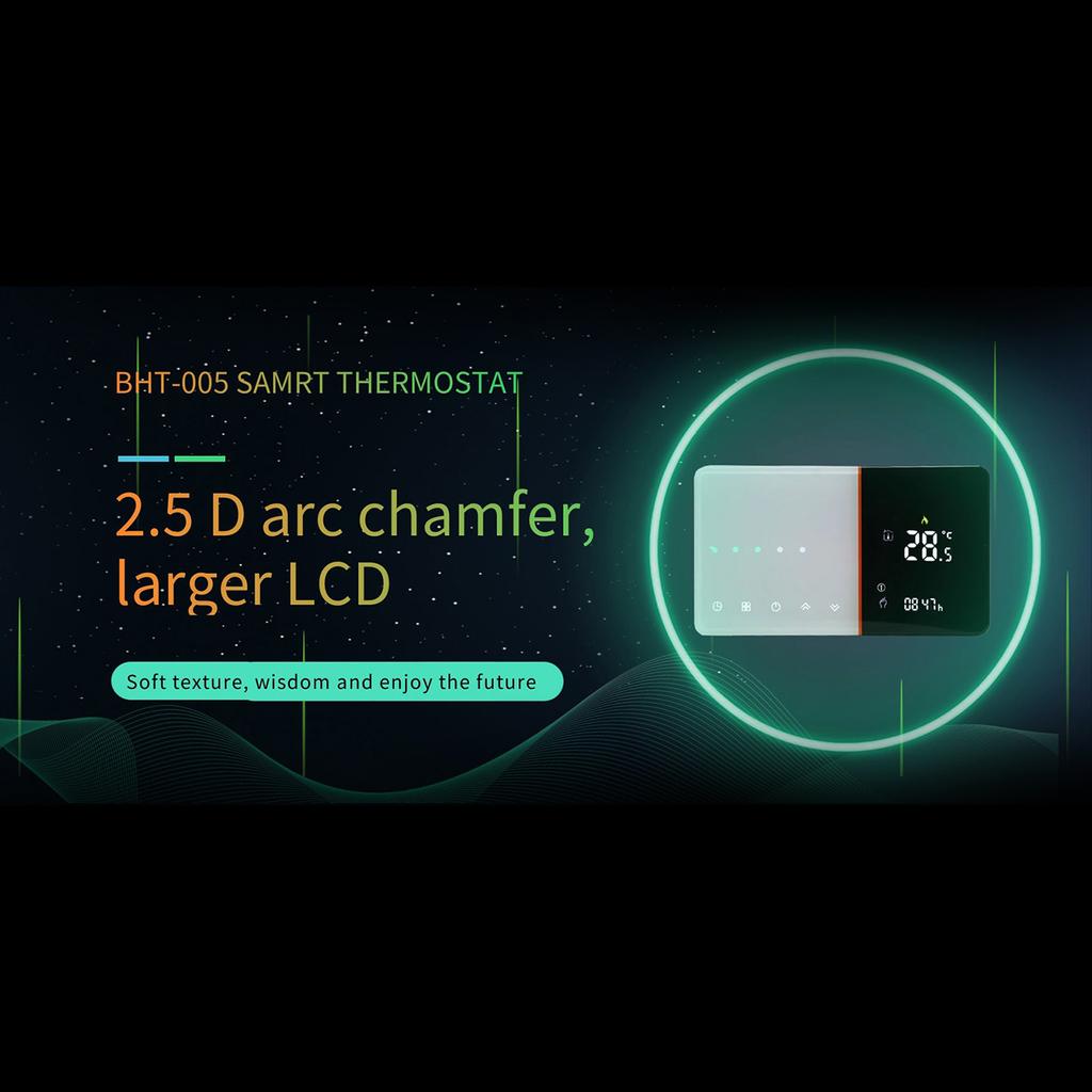 Smart Electric Thermostat White Programmable WiFi Thermostat with Temperature Humidity PM2.5 Detection for Home AC95‑240V