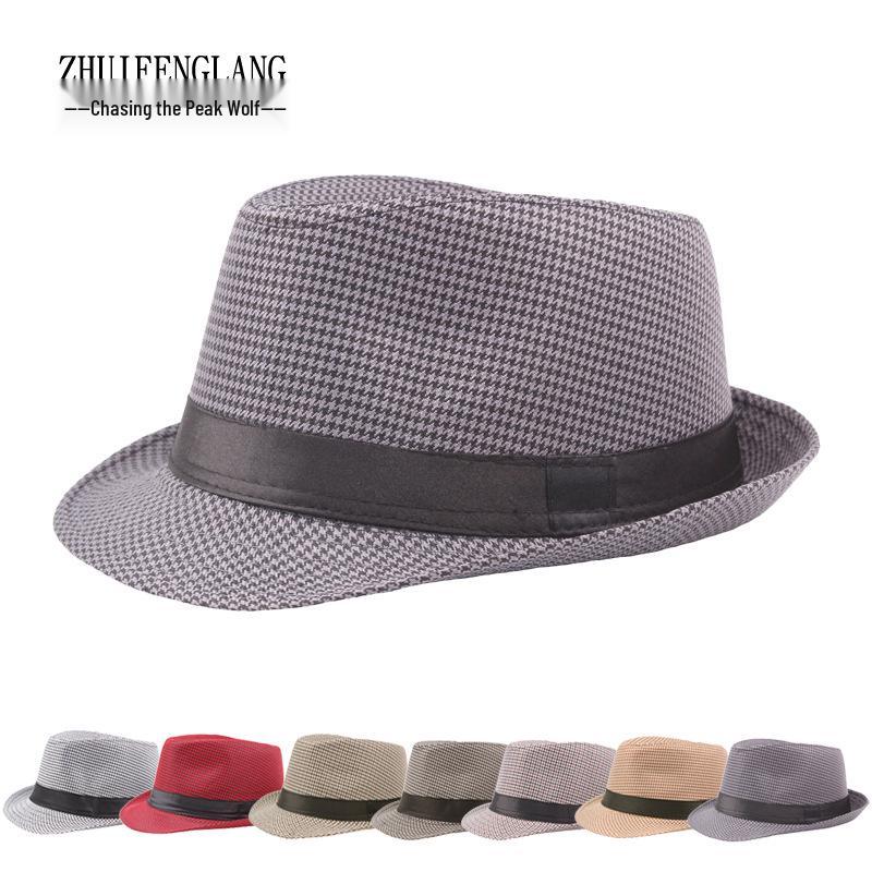 Summer Wool Knit Mesh Fedora Hat with Leather Band